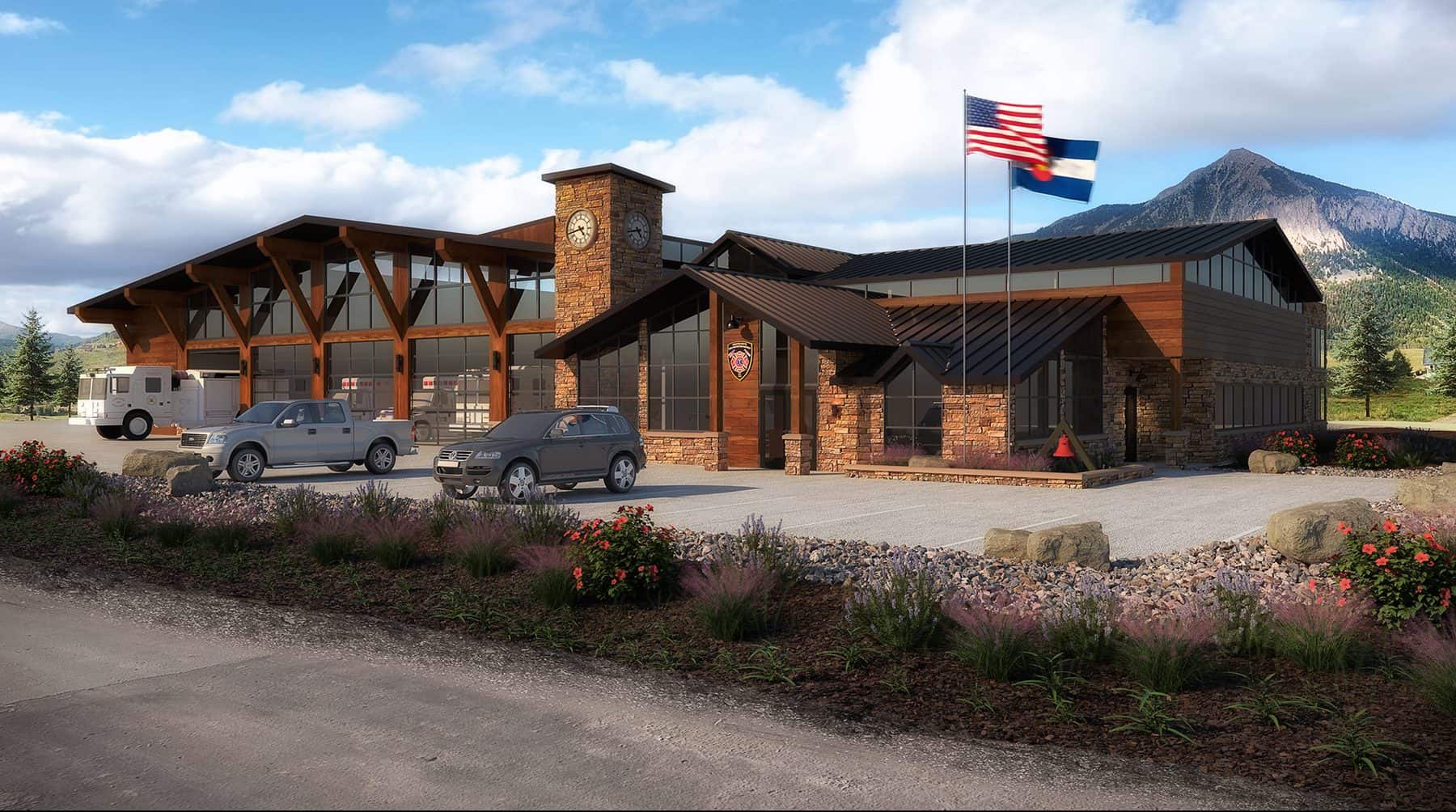 Crested Butte Fire and Emergency Services building rendering from D2C Architects Inc.