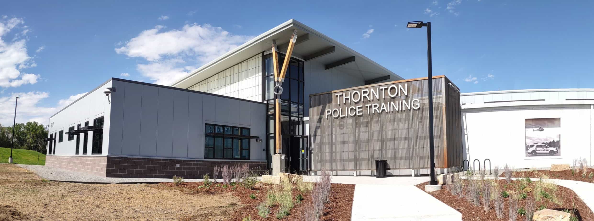Finishing construction photo of Thornton Police Training Facility
