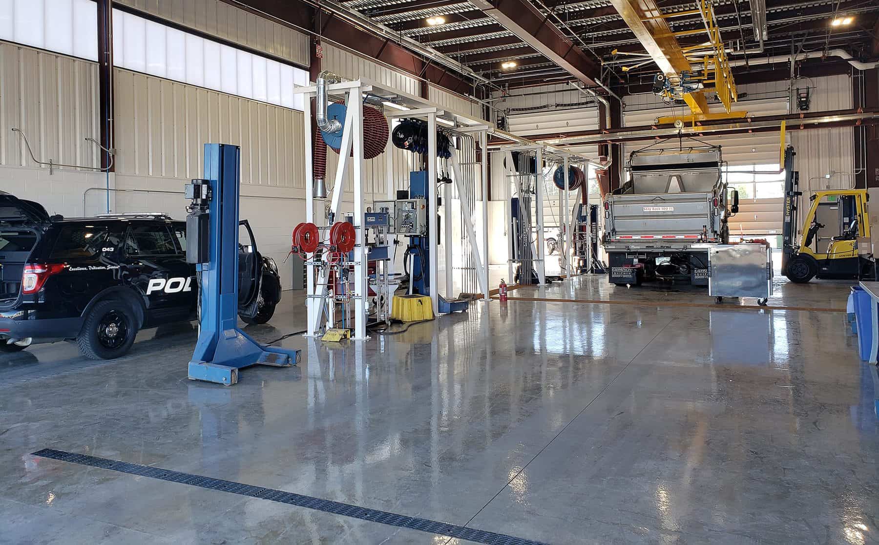 Interior maintenance bays of the Town of Castle Rock's s