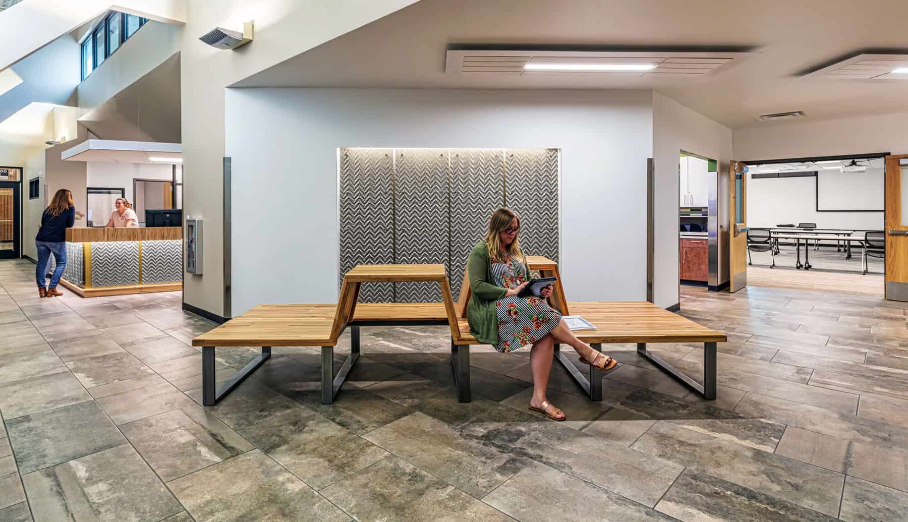 Interior Lobby with seating area of the Castle Rock Service Center