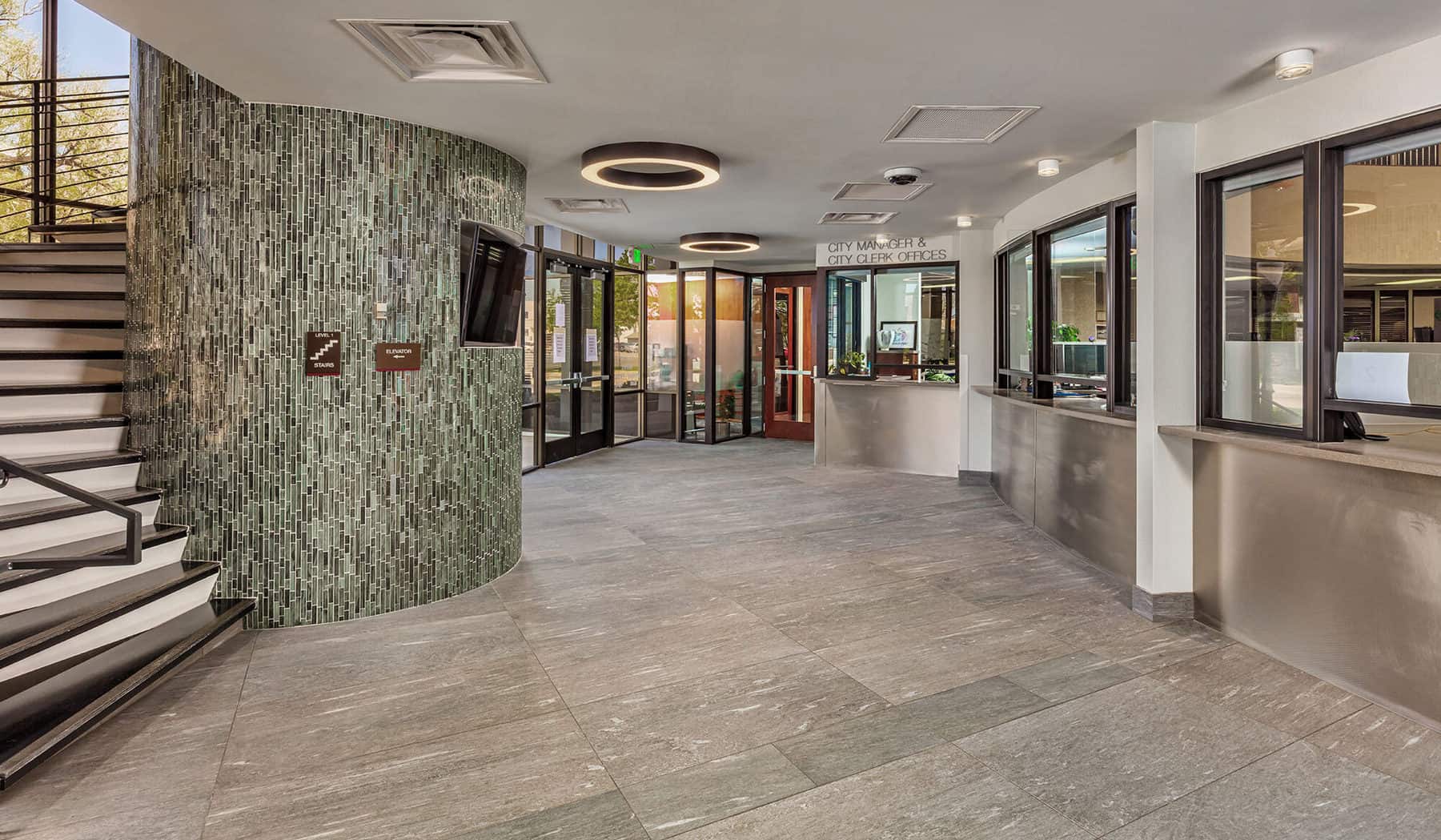 The entryway to the City of Greeley's City Hall. Designed by D2C Architects Inc.
