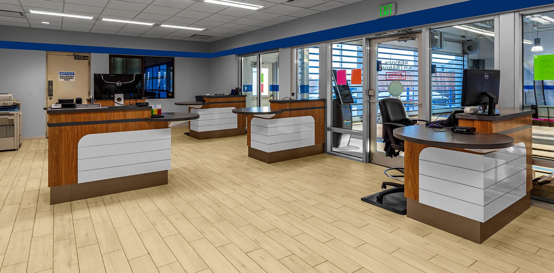 Administrative offices of high design in the Mile High Honda Dealership